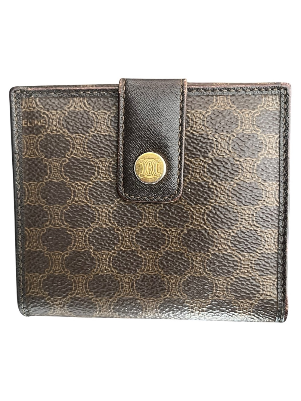Vintage Celine Macadam Canvas Bifold Wallet Brown Triomphe - CE00/22